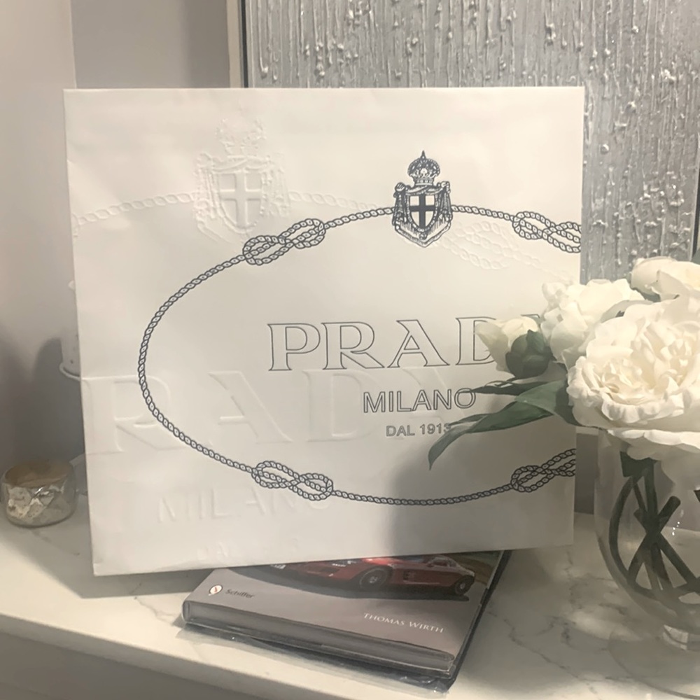 Prada large paper bag - 16.5”w x 15 3/4”h x 5.25”d